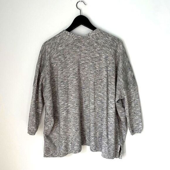Loft Womens Open Front Cardigan Sweater Metallic Acrylic Blend Gray Small Petite - Picture 2 of 8